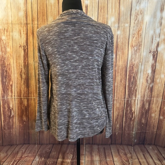 Naif Women Brown Lightweight Long Sleeve Open Front Cardigan Sweater Size Large - Picture 2 of 10